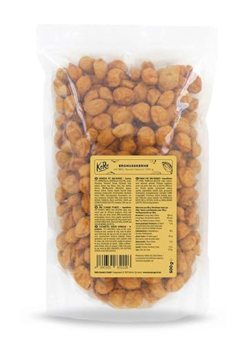 KoRo - Erdnüsse mit BBQ-Gewürz 500 g - Snack mit knusprigem Teigmantel von KoRo