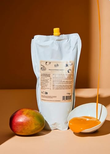KoRo - Fruchtpüree Mango 1 kg - Ohne Zuckerzusatz - 100 % sonnengeküsste Mangos - Lecker für Currys & Desserts von KoRo