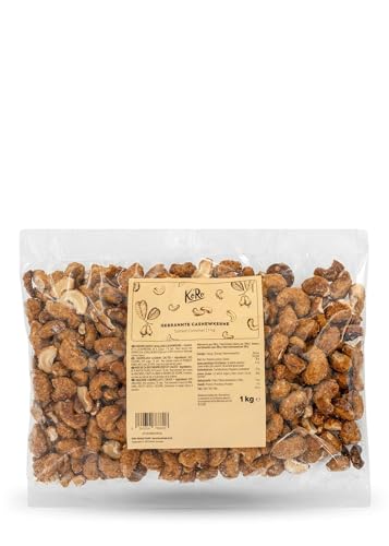 KoRo - Gebrannte Cashewkerne Salted Caramel 1 kg - Zarte ganze Cashews - Feiner Salz-Karamell Geschmack - Praktische Vorteilspackung von KoRo