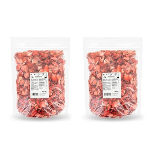 KoRo - Gefriergetrocknete Erdbeeren 2 x 350 g - Schonend getrocknete Trockenfrüchte - 100% pflanzlich und naturbelassen von KoRo