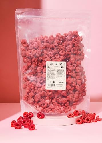KoRo - Gefriergetrocknete Himbeeren 350 g - 100% Himbeeren ohne Zusätze - Hoher Ballaststoffgehalt - Fruchtig-aromatisch - Als Topping für Müsli, Pralinen oder als Snack für zwischendurch von KoRo