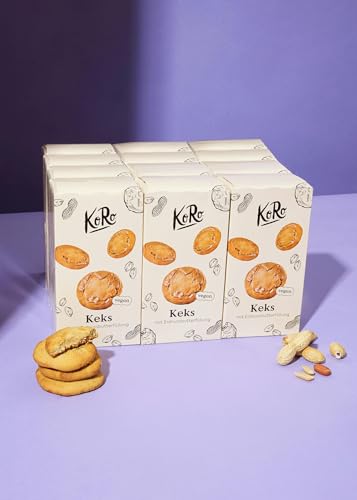 KoRo - Gefüllte Erdnussbutterkekse 12 x 150 g - Soft & crunchy - Mit cremiger Erdnussfüllung - Vegan von KoRo
