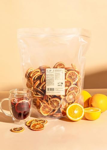 KoRo - Getrocknete Orangenscheiben 500 g - Als Gewürz, Deko oder Garnitur - Für Cocktails, Tee und Glühwein - Ganzjährig fruchtiges Orangenaroma - 100 % Orange von KoRo
