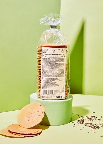KoRo - Hauchdünne Cracker Kümmel 100 g - Mit Kümmel verfeinert - Knusprig - Tolle Abwechslung zu herkömmlichen Snacks von KoRo