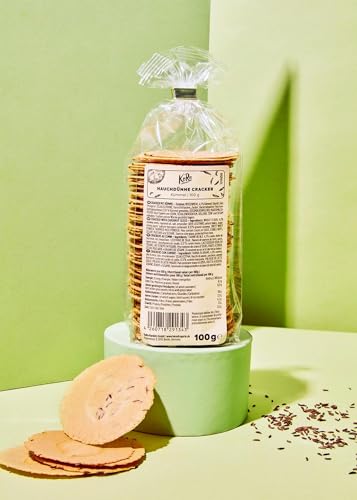 KoRo - Hauchdünne Cracker Kümmel 100 g - Mit Kümmel verfeinert - Knusprig - Tolle Abwechslung zu herkömmlichen Snacks von KoRo
