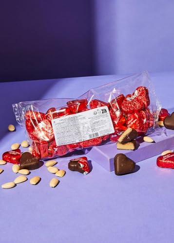 KoRo - Lübecker Edelmarzipanherzen 500g - Umhüllt mit Zartbitterschokolade - Vegan - Packung mit 40 Marzipanherzen - Nussig-süß - Leckerer Snack - Süße Geschenkidee von KoRo