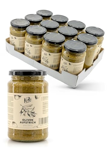 KoRo - Oliven Aufstrich grün 12x 350 g - mit hochwertigem Olivenöl - geschmacksintensiv - vegan von KoRo