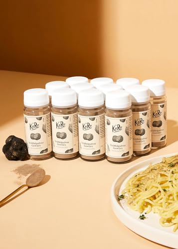 KoRo - Trüffelpulver Gewürz 12 x 45 g - Mit schwarzem Sommertrüffel - Ideal für Risotto, Pasta und Soßen - Ohne Konservierungsstoffe KoRo - Trüffelpulver Gewürz 12 x 45 g - Mit schwarzem Sommertrüffel - Ideal für Risotto, Pasta und Soßen - Ohne Konservierungsstoffe von KoRo