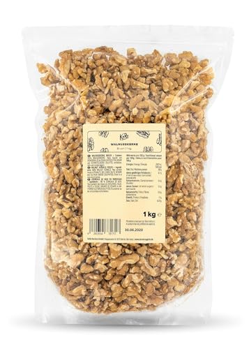 KoRo - Walnusskernbruch 1 kg - 100% Naturbelassen - Voller Geschmack im Vorteilspack - Große Stückchen - Hoher Ballaststoffgehalt von KoRo