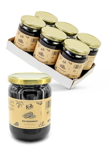 Koro - Bio Schwarzes Tahin - 6 x 500 g - Ein wahrer Gaumenschmaus aus 100% Bio schwarzer Sesam von KoRo