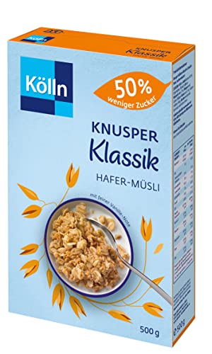 Kölln Knusper Klassik Hafer-Müsli 50 prozent weniger Zucker, 7er Pack (7 x 500 g) von Kölln