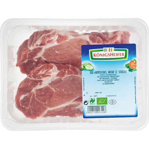 Königshofer Bio Schweinekamm-Steaks natur (6 x 350 gr) von Königshofer