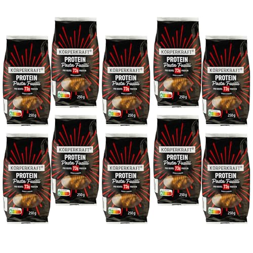 Körperkraft Protein Pasta 250g – 10er Pack - High-Protein Nudeln mit Nutri-Score A, Ideal für Fitness und Gesunde Ernährung, Perfekt für Protein-Gerichte - Proteinnudeln Körperkraft Protein Pasta 250g – 10er Pack - High-Protein Nudeln mit Nutri-Score A, Ideal für Fitness und Gesunde Ernährung, Perfekt für Protein-Gerichte - Proteinnudeln von Körperkraft