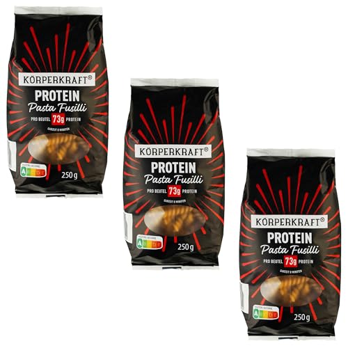 Körperkraft Protein Pasta 250g – 3er Pack - High-Protein Nudeln mit Nutri-Score A, Ideal für Fitness und Gesunde Ernährung, Perfekt für Protein-Gerichte - Proteinnudeln Körperkraft Protein Pasta 250g – 3er Pack - High-Protein Nudeln mit Nutri-Score A, Ideal für Fitness und Gesunde Ernährung, Perfekt für Protein-Gerichte - Proteinnudeln von Körperkraft