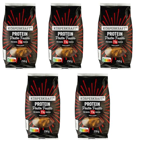 Körperkraft Protein Pasta 250g – 5er Pack - High-Protein Nudeln mit Nutri-Score A, Ideal für Fitness und Gesunde Ernährung, Perfekt für Protein-Gerichte - Proteinnudeln Körperkraft Protein Pasta 250g – 5er Pack - High-Protein Nudeln mit Nutri-Score A, Ideal für Fitness und Gesunde Ernährung, Perfekt für Protein-Gerichte - Proteinnudeln von Körperkraft