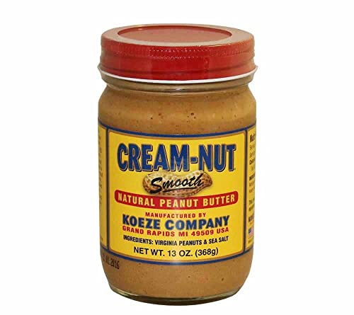 Natural Peanut Butter Smooth von Koeze (368 g) - Cremige Erdnussbutter ohne Stückchen - ohne Palmöl & Zucker - mit Meersalz verfeinert - ohne Zusatzstoffe - 100% natürlich von Koeze Company