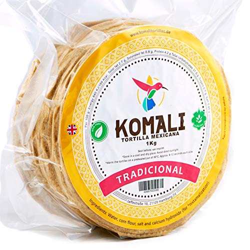 Gelbe Maistortillas Komali 15 cm 1 kg (ca. 40 St.) Mexikanische traditionelle Tortilla, Tortillas mexicanas de Maiz amarillo tradicionales by RamirezHandels von KOMALI