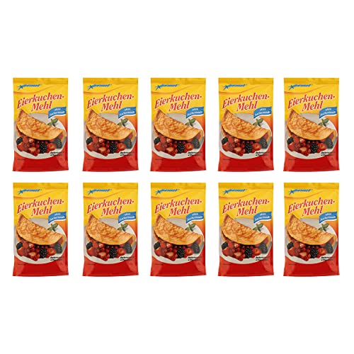 10er Pack Komet Eierkuchenmehl (10 x 125 g) für 10 x 4 Portionen Backmischung ohne Zuckerzusatz von Komet Gerolf Pöhle & Co. GmbH