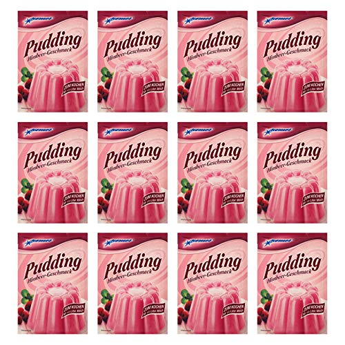 12er Pack Komet Pudding Himbeer-Geschmack (12 x 40 g) zum Kochen Puddingpulver Puddingdessert Dessert Dessertpulver von Komet Gerolf Pöhle & Co. GmbH