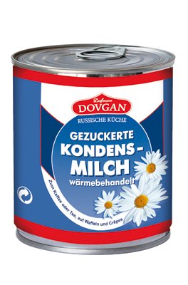 Gezuckerte Kondensmilch wärmebehandelt, 8% Fett , 1 KARTON mit 48 Dosen je 397g Gezuckerte Kondensmilch wärmebehandelt, 8% Fett , 1 KARTON mit 48 Dosen je 397g von Kondensmilch