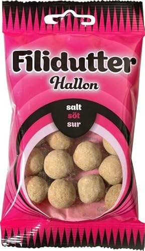 Filidutter Hallon Raspberry 65 g Salz Süßsauer vegane Süßigkeitentüten, 10 Stück von Konfekta