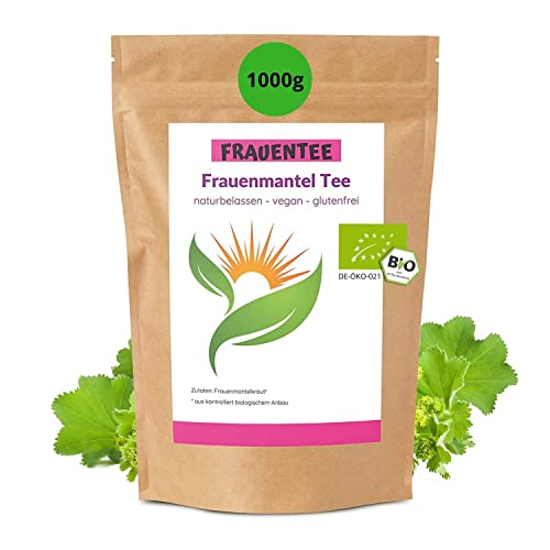 Konfitee Frauenmanteltee 1000g I Bio Frauen-Tee I I Schonend getrocknet I Naturprodukt aus Frauenmantelkraut I Frei von Zusätzen & Aromastoffen I Vegan & glutenfrei I Premium Qualität von Konfitee