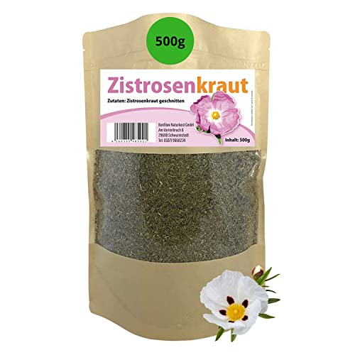 Konfitee Zistrosenkraut geschnitten 500g I Zistrose fein geschnitten I Zistrosentee I Cistus Incanus I Naturprodukt I Frei von Zusätzen & Aromastoffen I Premium Qualität von Konfitee