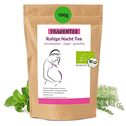 Konfitee Bio Ruhige Nacht Tee 100g I Veganes Naturprodukt I Vielseitige & hochwertige Kräutermischung I Baldrianwurzeln & Lavendelblüten I Frei von Zusätzen & Aromastoffen I Premium Qualität von Konfitee