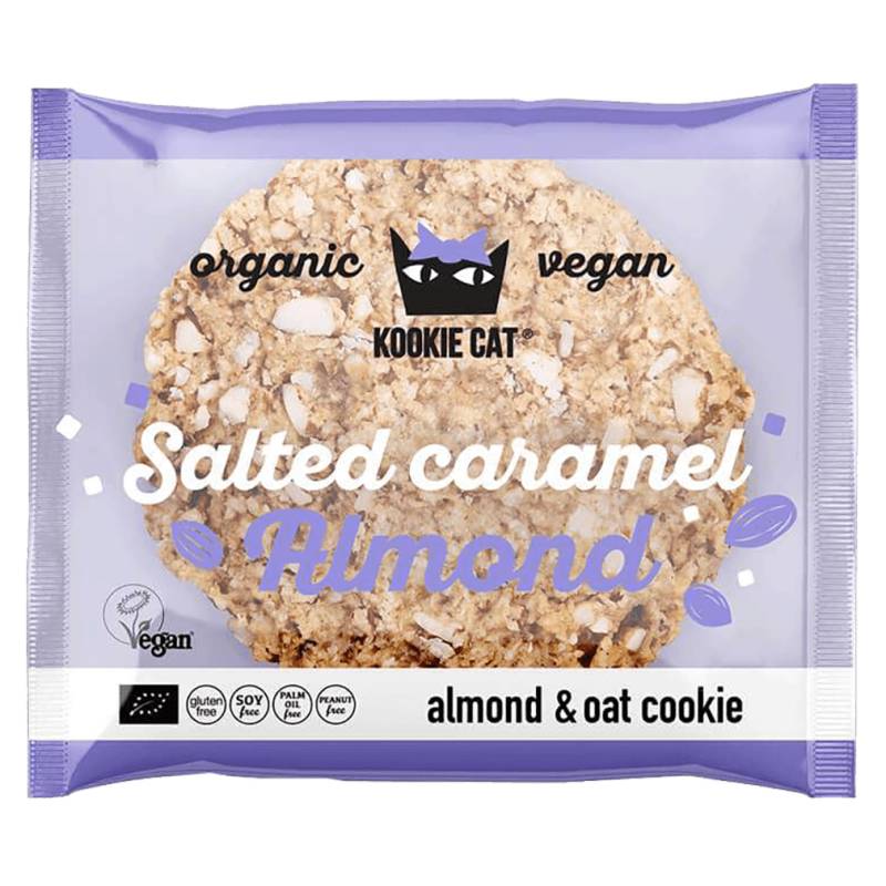 Bio gesalzener Karamell-Mandel Cookie von Kookie Cat