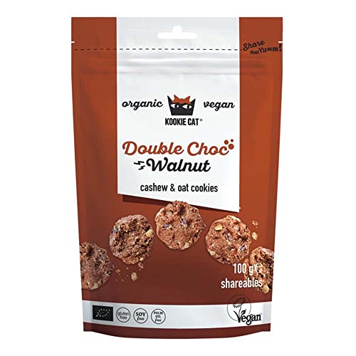 Kookie Cat cashew & oat cookies, Mini - Double Choco Walnut, 100g von Kookie Cat