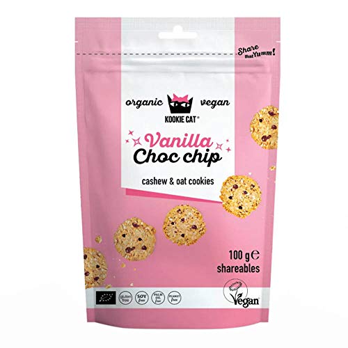 Kookie Cat cashew & oat cookies Mini, Vanilla & Choco chip, 100g (12) von KOOKIE CAT