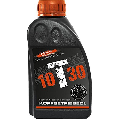 3 Flaschen Kopfgetriebeöl 10T30 Likör 30% a 500ml von Kopfgetriebeöl