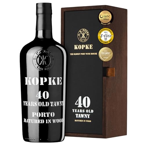 Kopke Portwein 40 Jahre Tawny - Ein Charaktervoller Roter Dessertwein, Kunstvoll Hergestellt aus Erstklassigen Trauben. Eindrucksvoll Präsentiert in Einer Edlen Geschenkbox | 0,75l, 20% Vol. von Kopke