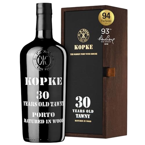 Kopke Portwein Tawny 30 Jahre - Im Holzfass gereifter Wein | Dessertwein in Traditioneller Flasche mit Hölzernem Geschenkkarton, ein sinnvolle geschenke | Portwein Rot mit 0,75l, 20% vol. Kopke Portwein Tawny 30 Jahre - Im Holzfass gereifter Wein | Dessertwein in Traditioneller Flasche mit Hölzernem Geschenkkarton, ein sinnvolle geschenke | Portwein Rot mit 0,75l, 20% vol. von Kopke