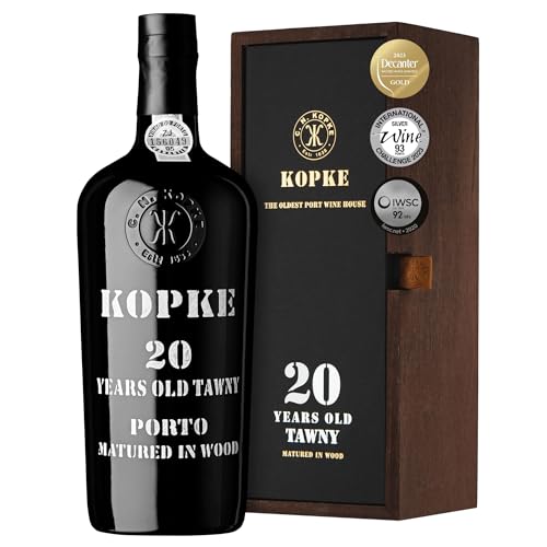 Kopke Tawny Portwein 20 Jahre alt - Exquisit im Holzfass Gereifter Portwein rot | Preisgekrönter Dessertwein | Elegante Flasche mit 0,75l, 20% Vol. in Geschenkkarton aus Holz Kopke Tawny Portwein 20 Jahre alt - Exquisit im Holzfass Gereifter Portwein rot | Preisgekrönter Dessertwein | Elegante Flasche mit 0,75l, 20% Vol. in Geschenkkarton aus Holz von Kopke