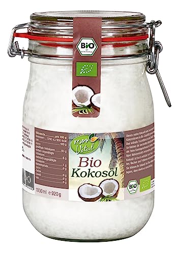 Kopp Vital® Bio-Kokosöl 1 Liter - Premium Kokosöl - zum Braten, Backen und Frittieren – vegan - aus kontrolliert biologischem von Kopp Vital