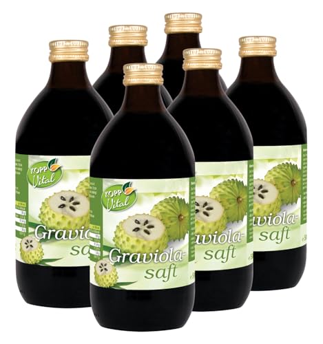 KOPP Vital® Graviolasaft | Direktsaft aus Handsammlung | 6 x 500 ml | Naturtrüber Direktsaft | Naturprodukt | hochwertiger Glasflasche von Kopp Vital