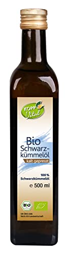 KOPP Vital® Bio Schwarzkümmelöl | vegan | Bio-Qualität | 500 ml | Schwarzkümmelöl aus kontrolliert biologischem Anbau | gewonnen aus Nigella Sativa Saat von Kopp Vital