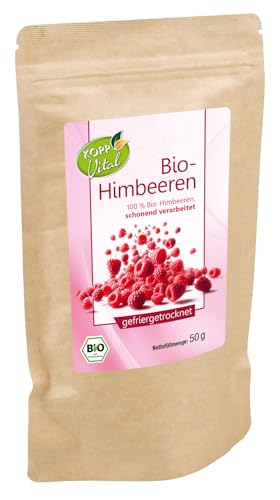 NEU - KOPP Vital® Bio-Himbeeren gefriergetrocknet - 50 g - ohne Gentechnik - Beutel - Müsli, Joghurt, Smoothies, Backen von Kopp Vital