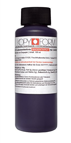 KOPYFORM Lebensmitteltinte 100ml Magenta für Canon-Drucker (KOL113) von Kopyform