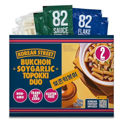[Korean street] Bukchon Teriyaki Sauce Tteokbokki Reiskuchen (2 PACK)- Reiskuchen mit Sojasuace und Knoblauch, Nicht Scharf und Süß koreanische lebensmittel, Topokki, Rice Cake von Korean Street