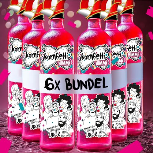 HIMMI 6x 700ml Himbeerlikör mit Limetten-Kick: Fruchtig-Süßer Party Schnaps, Weizenkorn Basis, Festival Geschenk, Für Cocktails & Shots HIMMI 6x 700ml Himbeerlikör mit Limetten-Kick: Fruchtig-Süßer Party Schnaps, Weizenkorn Basis, Festival Geschenk, Für Cocktails & Shots von Kornfetti