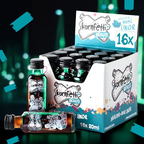 KRAUTI MINIs Kräuterlikör 16x20ml Shots | 27 natürliche Kräuter + Kornfetti Schnaps Kräuterschnaps 25% vol. KRAUTI MINIs Kräuterlikör 16x20ml Shots | 27 natürliche Kräuter + Kornfetti Schnaps Kräuterschnaps 25% vol. von Kornfetti