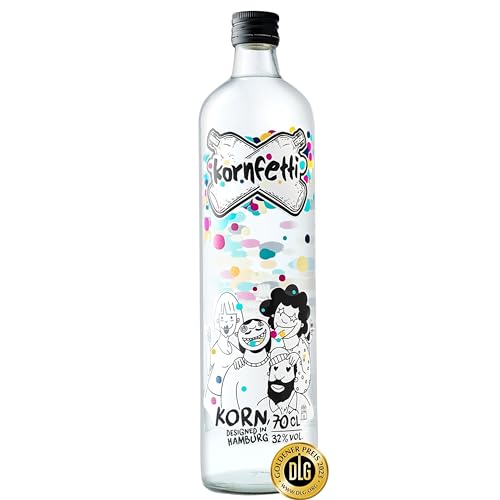 KORNFETTI KORN 32% vol. extrem milder Weizenkorn - Dein klarer Festival Schnaps aus Hamburg 700ml für Cocktails oder Shots | samtig weich | extra großer Malzanteil von Kornfetti