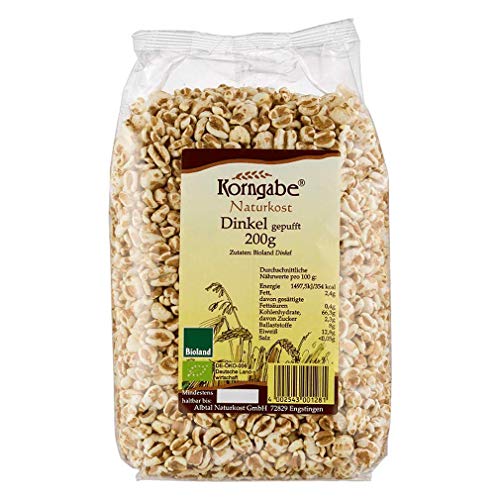 Bio Dinkel gepufft ungesüßt, 200g von Korngabe