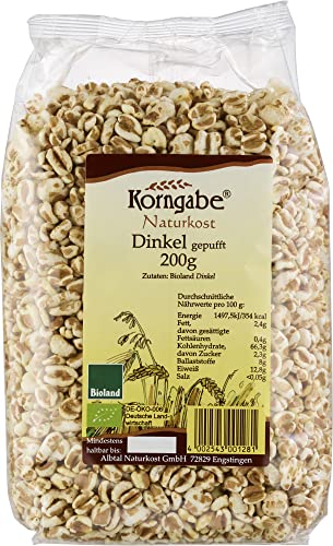 Korngabe Bio Dinkel gepufft natur (6 x 200 gr) von Korngabe