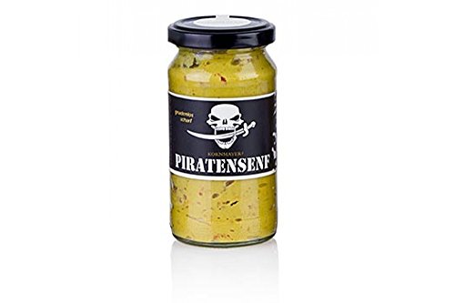 Kornmayer - Piraten Senf, mit roter Pfefferschote und Rum, gnadenlos scharf, 210 ml von dakomyo