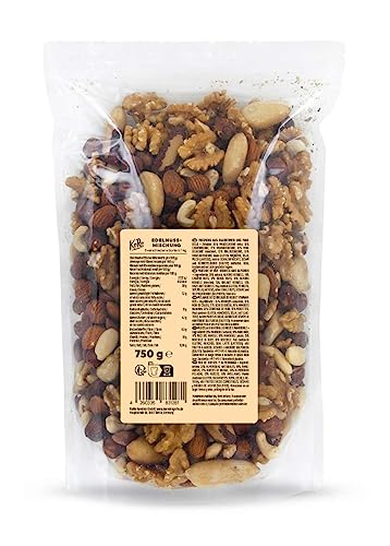 KoRo - Nussmischung 1 kg - 100 % Natur Ungesalzene Edel Nüsse - Mischung aus Mandeln, Paranüsse, Cashewkerne, Walnüsse, Haselnüsse von KoRo