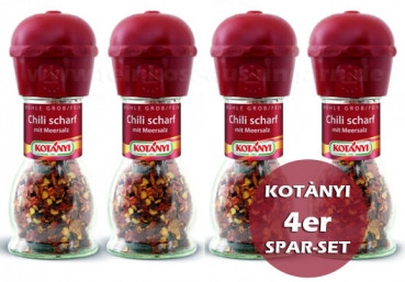 Kotányi Chili Mix scharf mit Meersalz 34 g | Gewürzmühle 4er SET von Kotányi GmbH