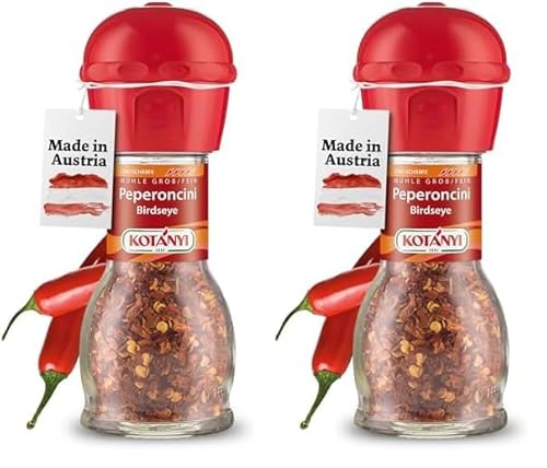 KOTÁNYI Chili Birdseye Peperoncini Mühle, scharf zum frischen Mahlen (Packung mit 2) von Kotanyi